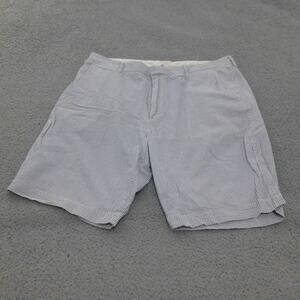 J Crew Shorts Mens 38 Seersucker Striped Blue Cotton Preppy Boating Casual